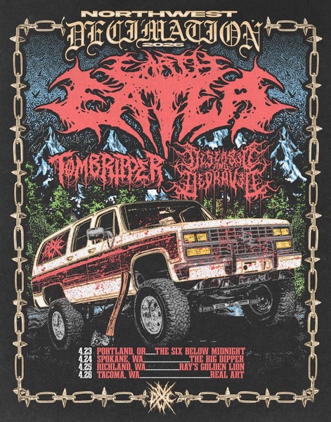 Real Art Tacoma Presents: Earth Eater, Diseased and Depraved, Tombripper, Diludead, Moldavite, Exit Wound Logo