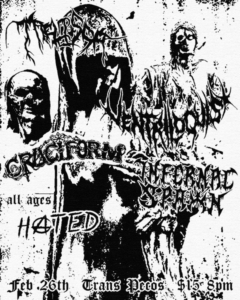 Melissa, Ventriloquist, Cruciform , Infernal Spawn, Hated Logo
