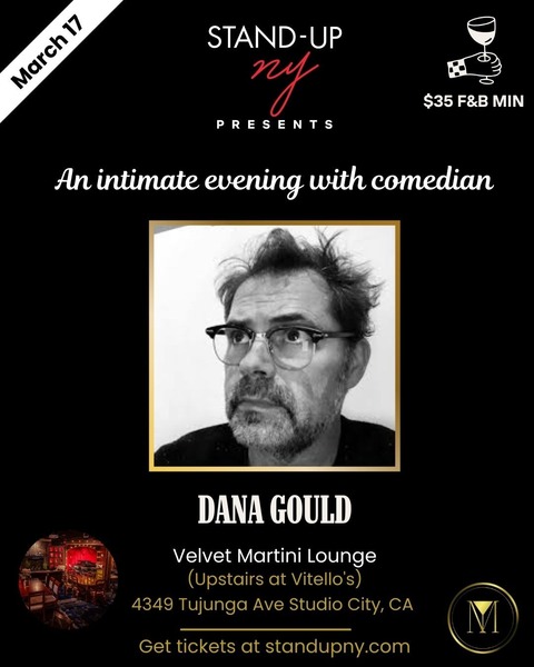 Stand Up NY Presents Dana Gould Velvet Martini Lounge VenuePilot stand-up-ny-presents-dana-gould-velvet-martini-lounge-venuepilot