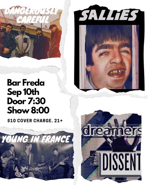 Dangerously Careful, The Sallies, Young in France, Dreamers Dissent Logo