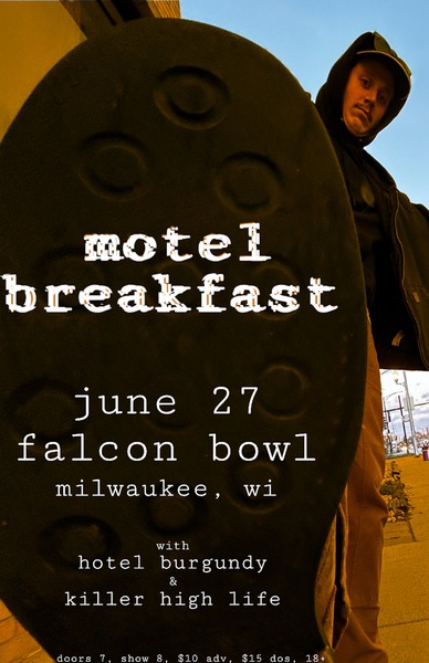 Motel Breakfast | Fellow Kinsman | Hotel Burgundy | Killer High Life Logo
