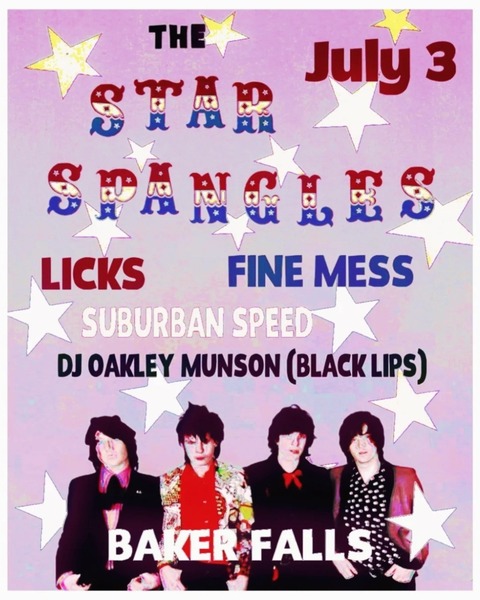 The Star Spangles with Licks, Fine Mess & Suburban Speed Logo