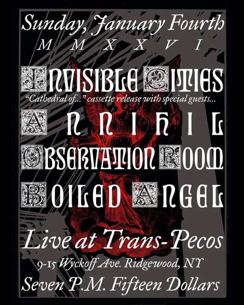 Invisible Cities / Observation Room / Annihil / DJ Boiled Angel Logo