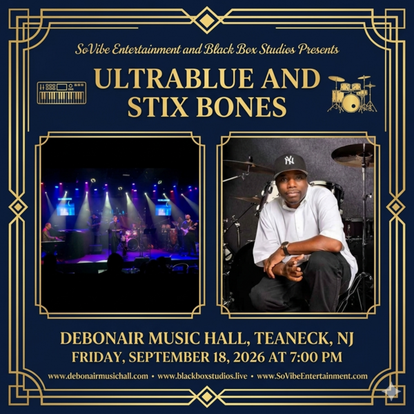 Jazz at Debonair: Ultrablue and Stix Bones Logo
