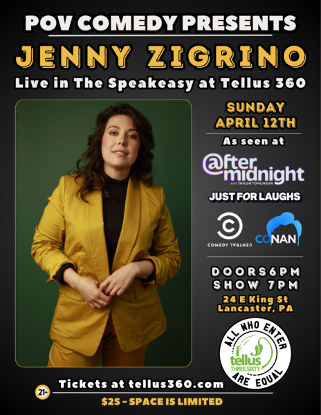 POV Comedy presents Jenny Zigrino Logo