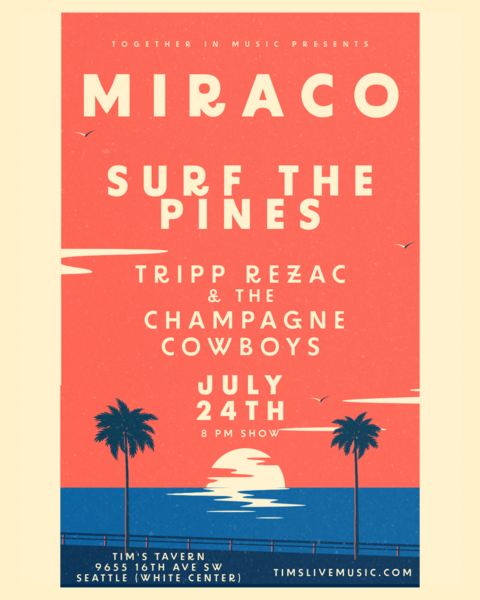 Miraco // Surf the Pines // Tripp Rezac & The Champagne Cowboys Logo