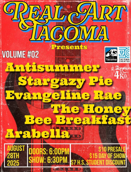 Real Art Tacoma Presents: Antisummer, Stargazy Pie, Evangeline Rae, The Honey Bee Breakfast, Arabella Logo