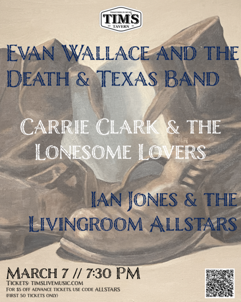 Evan Wallace & The Death & Texas Band // Carrie Clark & The Lonesome Lovers // Ian Jones & The Livingroom Allstars Logo