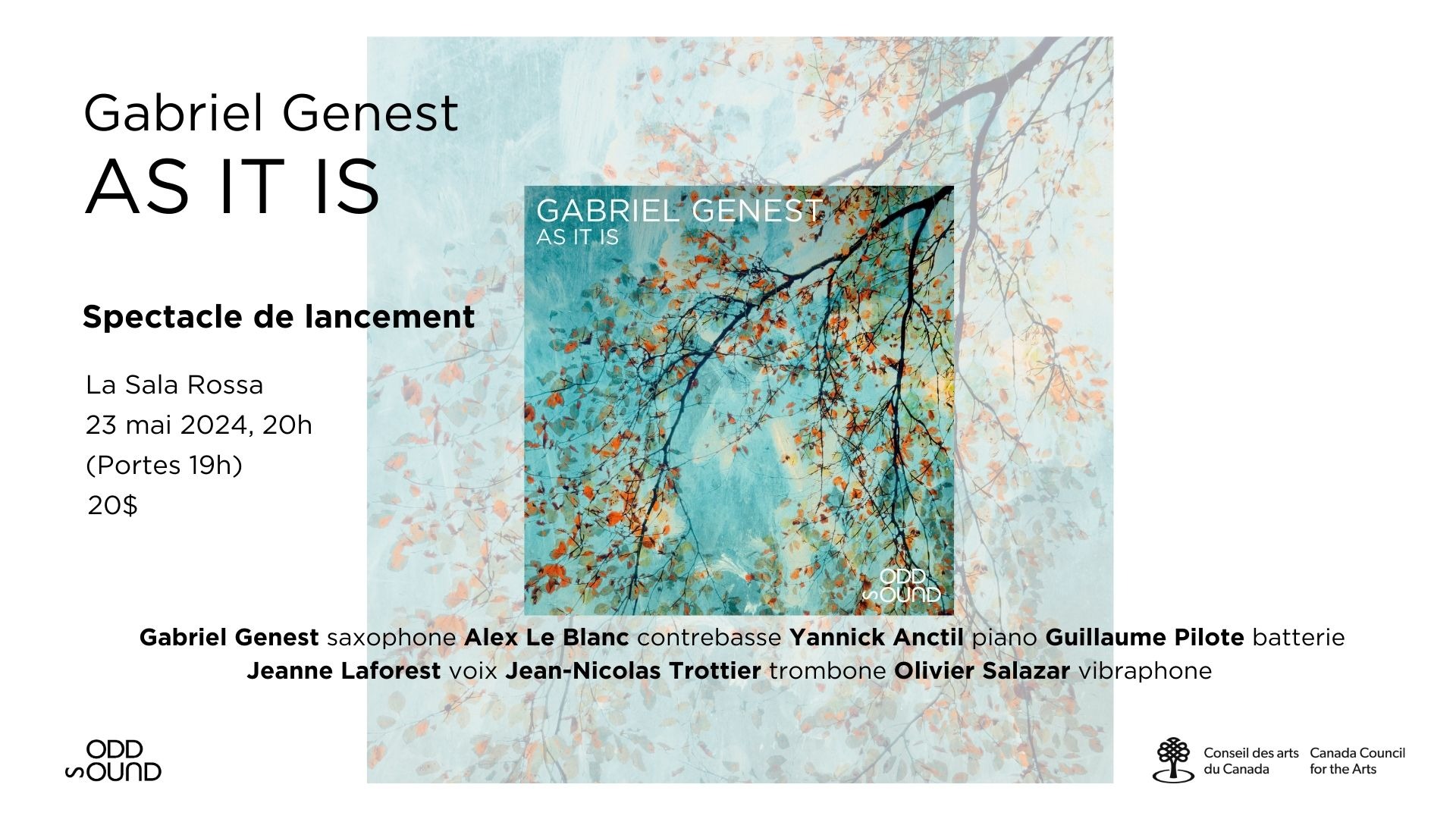 Gabriel Genest - Lancement d'album - "As It Is" Logo