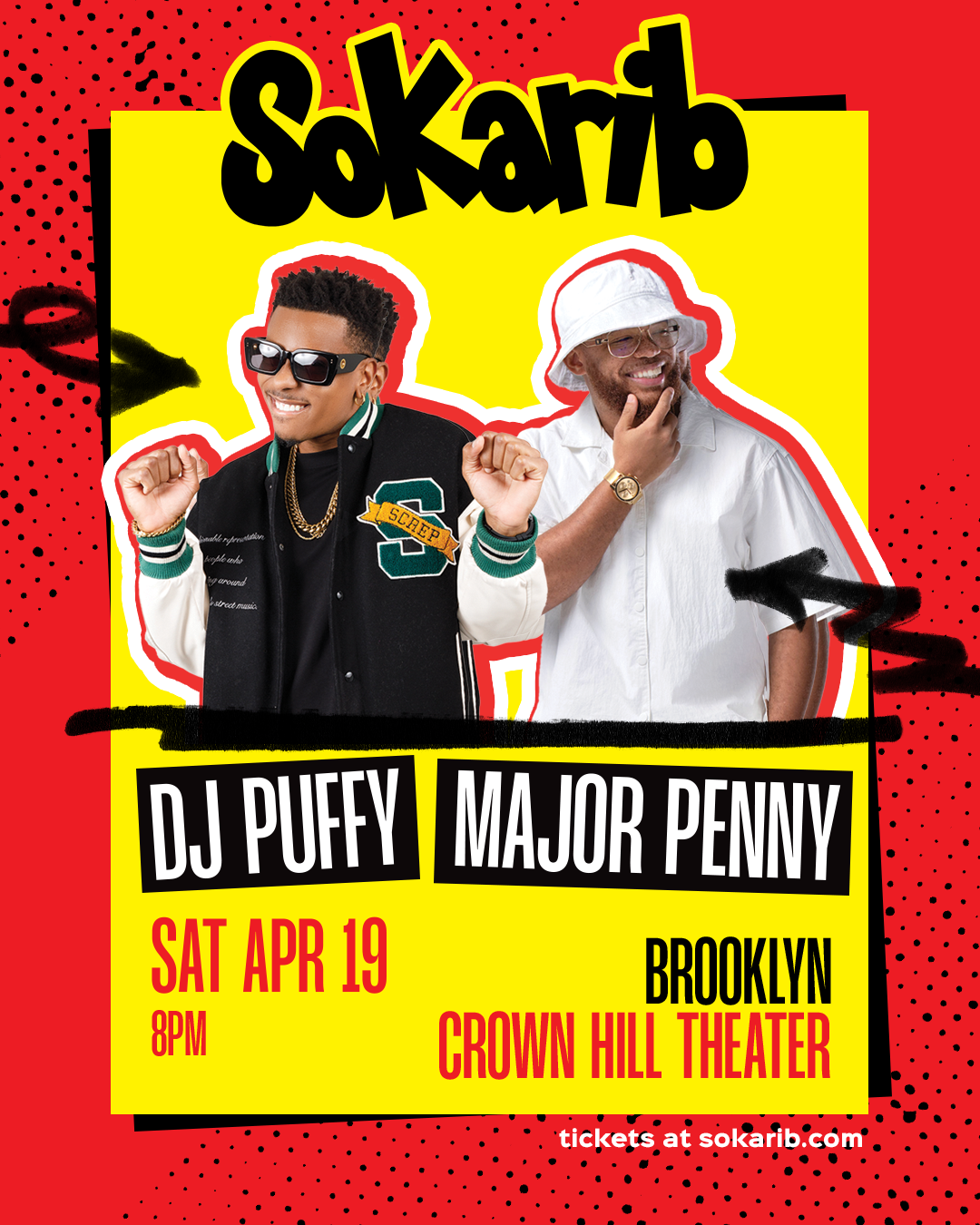 SoKarib with DJ Puffy & Major Penny Logo