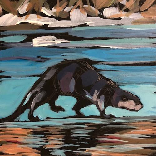 "Otter Logic" original fine art by Kat Corrigan