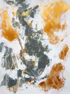 "Gold Accents Abstract" original fine art by Kay Smith