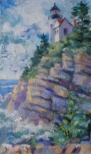 "Northen Maine Lighthouse" original fine art by Jean Pierre DeBernay