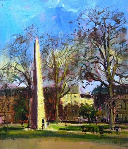 "Raking light, Queen's Square, Bath" original fine art by Adebanji Alade