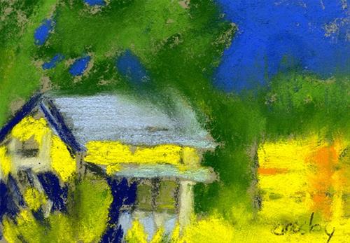 "Tracey Hay Bales" original fine art by Donna Crosby