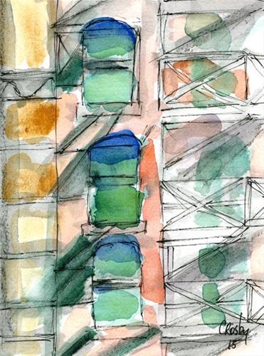 "Alley Shadows" original fine art by Donna Crosby