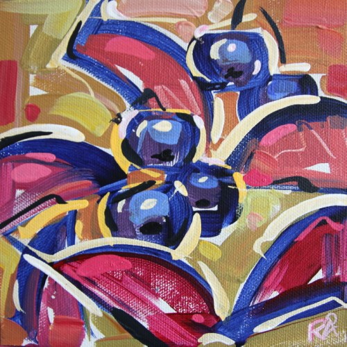 "Autumn Berry Abstraction 15" original fine art by Roger Akesson