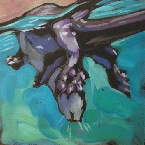 "Twisty Dive" original fine art by Kat Corrigan