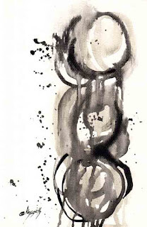 "Gray Black Swirls" original fine art by Kay Smith