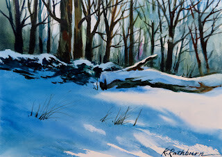 "Shadows in the Woods" original fine art by Kathy Los-Rathburn