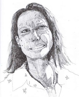 "French Girl    #30faces30days  #sktchy  day 27" original fine art by Kay Smith