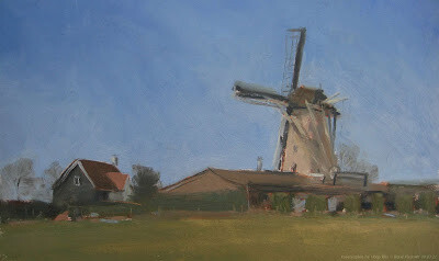 "Korenmolen De Hoop. Rha, The Netherlands" original fine art by René PleinAir