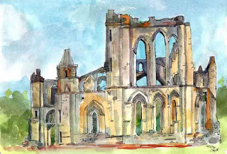 "Rievaulx Abbey" original fine art by Kay Smith
