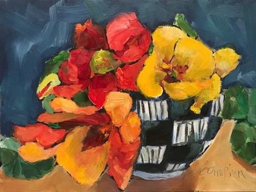 "934 Rooftop Garden" original fine art by Diane Campion