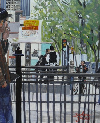 "1232 People Watching" original fine art by Darlene Young