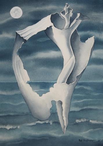 "Seashell in Moonlight" original fine art by Patricia Huffman