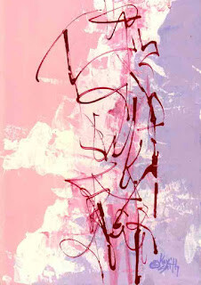 "Pink Lilac Abstract" original fine art by Kay Smith