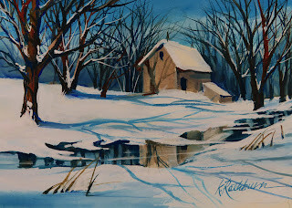 "snow reflections" original fine art by Kathy Los-Rathburn