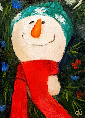 "Snowman in the Christmas Tree" original fine art by Gary Westlake
