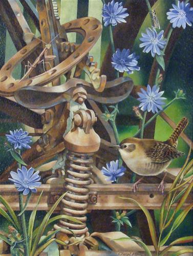 "Wren's Playground" original fine art by Cheryl Plautz