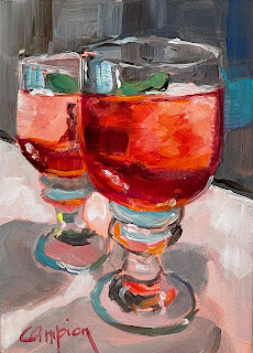 "1123 A Toast to the New Year" original fine art by Diane Campion