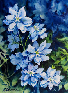 "Delphinium" original fine art by Kathy Los-Rathburn