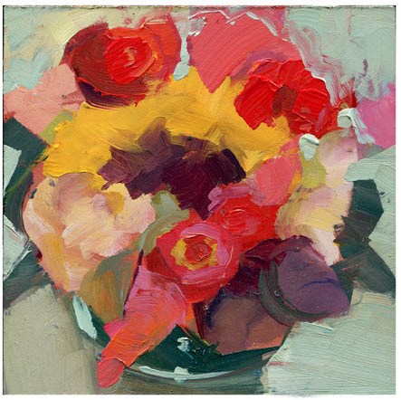 "2625 Orange and Red 12.5" original fine art by Lisa Daria