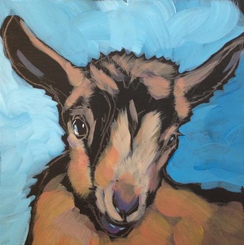 "March 15 Office Baby Goat" original fine art by Kat Corrigan