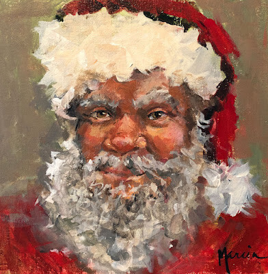 "Black Santa" original fine art by Marcia Hodges
