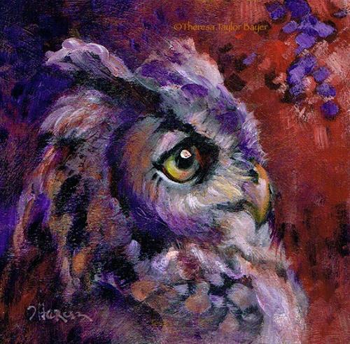 "Owl Be Around - Theresa Taylor Bayer" original fine art by Theresa Taylor Bayer