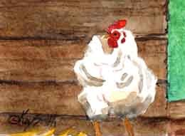 "Barnyard Hen" original fine art by Kay Smith