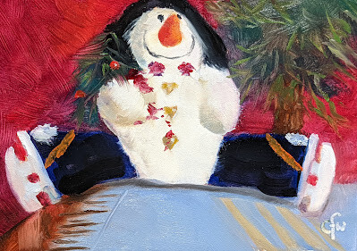 "Skating Snowman" original fine art by Gary Westlake