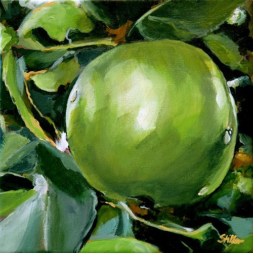 "1470 Green Apple" original fine art by Dietmar Stiller