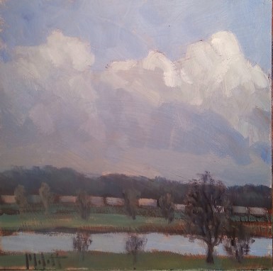 "Train Cars Railroad Painting" original fine art by Heidi Malott