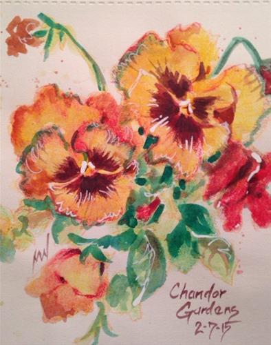 "Pansies Galore" original fine art by Margie Whittington