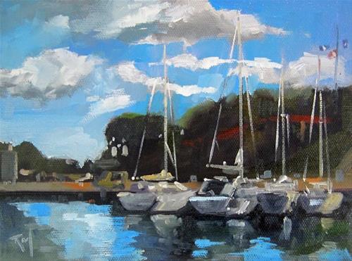 "No 825 Docked" original fine art by Robin J Mitchell
