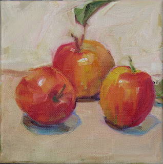 "Christmas Gala,still life,oil on canvas,6x6,price $200" original fine art by Joy Olney