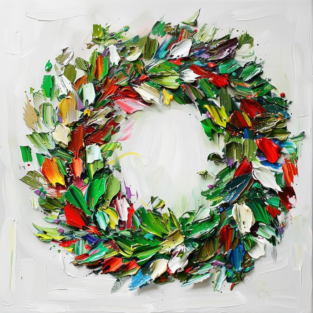 Christmas Wreath Large Painting