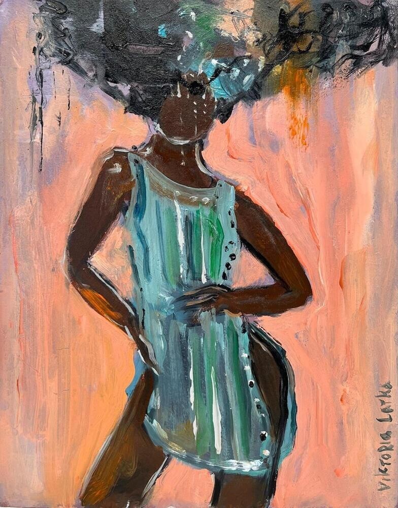 Portrait of Afro Woman Art 