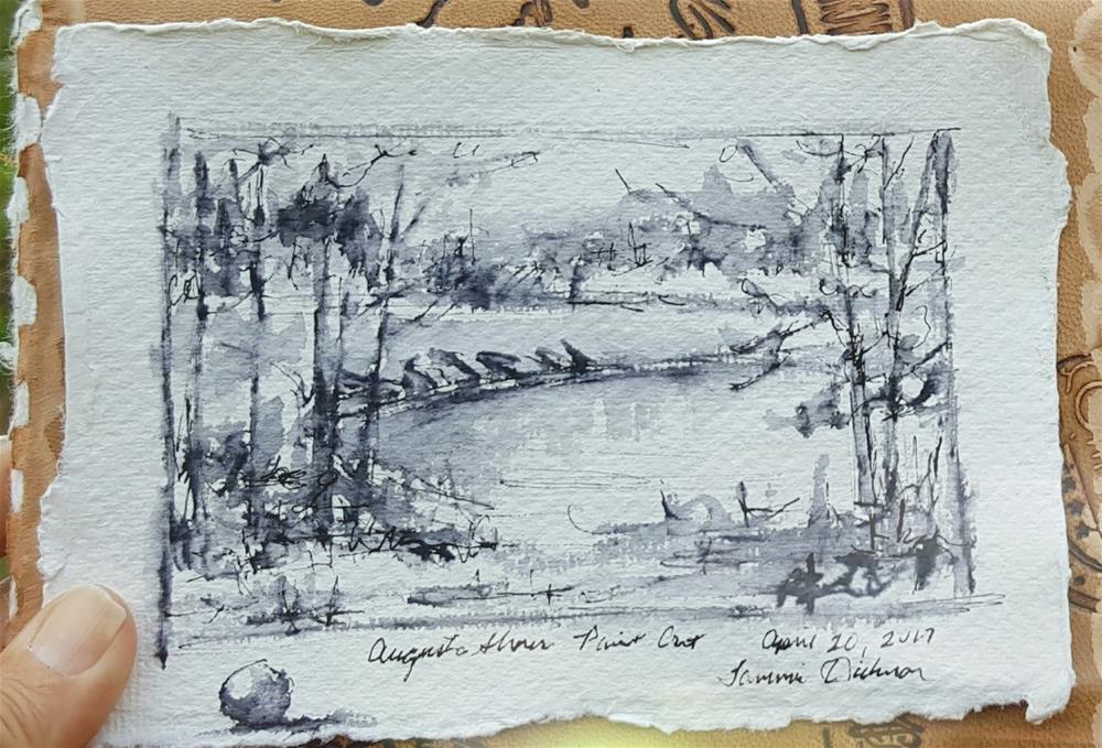 "Boat Launch in Ink" original fine art by Tammie Dickerson